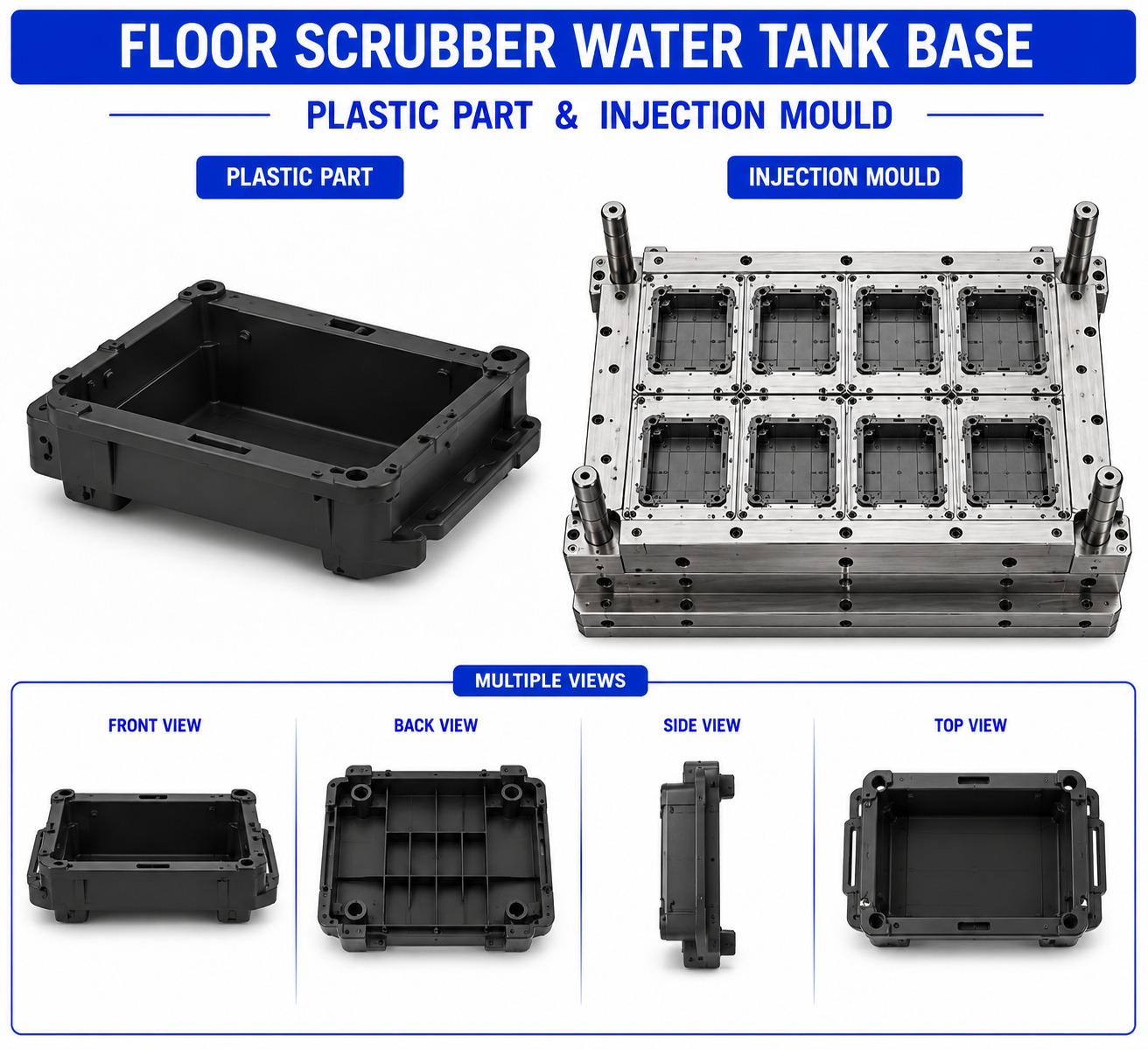 Floor Scrubber Plastic Water Tank Base Mould and Moulding Service